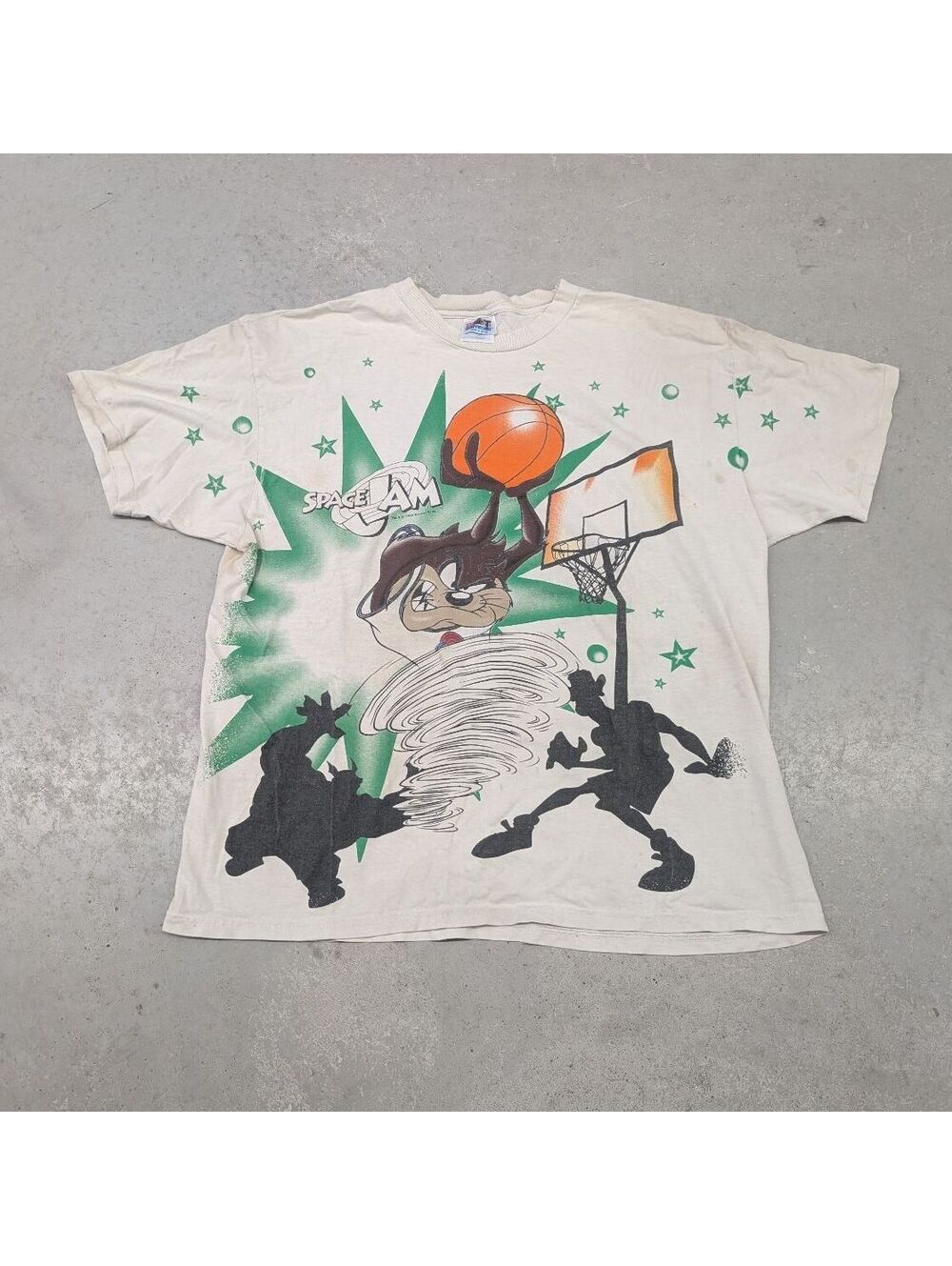 Vintage 90s Space Jam Taz Vs Monster All Over Print T-shirt
